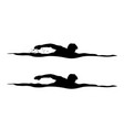 Swimmer butterfly silhouette Royalty Free Vector Image