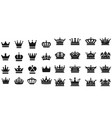 big collection crown silhouettes in vintage vector image