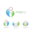 clock and people logo combination time vector image