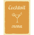cocktail menu retro poster orange vector image