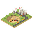 isometric mining industry template vector image