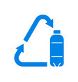 recycle plastic bottle icon logo badge vector image vector image