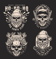 scary christmas set monochrome posters vector image