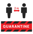 social distance icons and quarantine sign vector image vector image