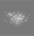 starry dust flash light spark sparkle white star vector image