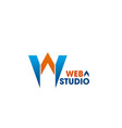 web studio emblem vector image vector image