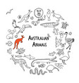 australian animals set sketch for your design vector image