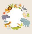 background for text with cute animals vector image