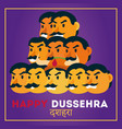 happy dussehra celebration with demon ravana vector image vector image