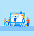 mobile app design and user interface development vector image vector image