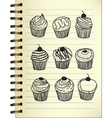 muffin doodle vector image vector image