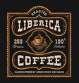 a vintage coffee label vector image