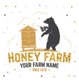 honey bee farm badge concept for shirt vector image