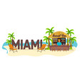 miami usa travel palm drink summer lounge vector image