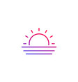 sunset icon line vector image