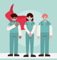 doctor hero group physician practitioner vector image vector image