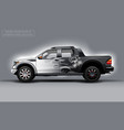 editable template for wrap suv with black vector image