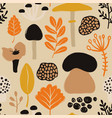 retro seamless pattern with mushrooms vector image
