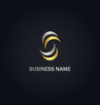 s circle initial abstract company gold logo vector image vector image