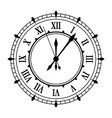 vintage watch face monochrome black line vector image vector image