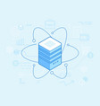 flat linear in blue colors - blockchain vector image