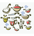 food cooking and dish collection vector image vector image