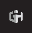 letter gh simple 3d shadow geometric logo vector image