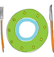 plate with fork and knife vector image