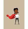hero cartoon businesswoman in red cape vector image