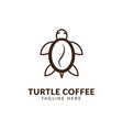 a combination turtle coffeeturtle logo vector image