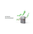 candlestick chart on stock exchange with arrow vector image