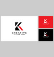 initial letter k logo design line style vector image vector image