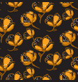 orange lace flowers seamless pattern vector image