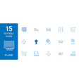 15 plane icons vector image vector image