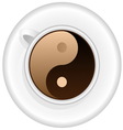 cup of coffee with yin yang symbol vector image