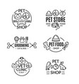 pet shop badges or labels line art set vector image vector image