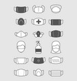 pollution mask symbols medical protection icon vector image