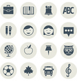 school and education flat design icons set vector image