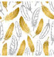 seamless pattern golden and hand-drawn vector image vector image