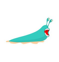 Slug isolated green monster insect pests worm Vector Image