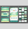 website design template and interface elements vector image