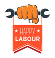 wrench in hand labour day isolated icon first vector image