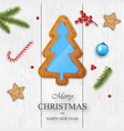 christmas on white wooden background vector image