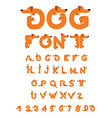 dog font dachshund alphabet lettering home animal vector image