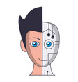 robot human face vector image