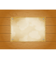 wood plank background with old paper vector image