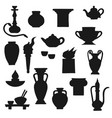 ancient amphora vase torch and teapot vector image