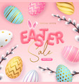 happy easter typography big sale poster vector image vector image