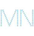 letter mn from snowflakes vector image vector image