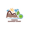 logo tennis summar camp fun cartoon vector image vector image